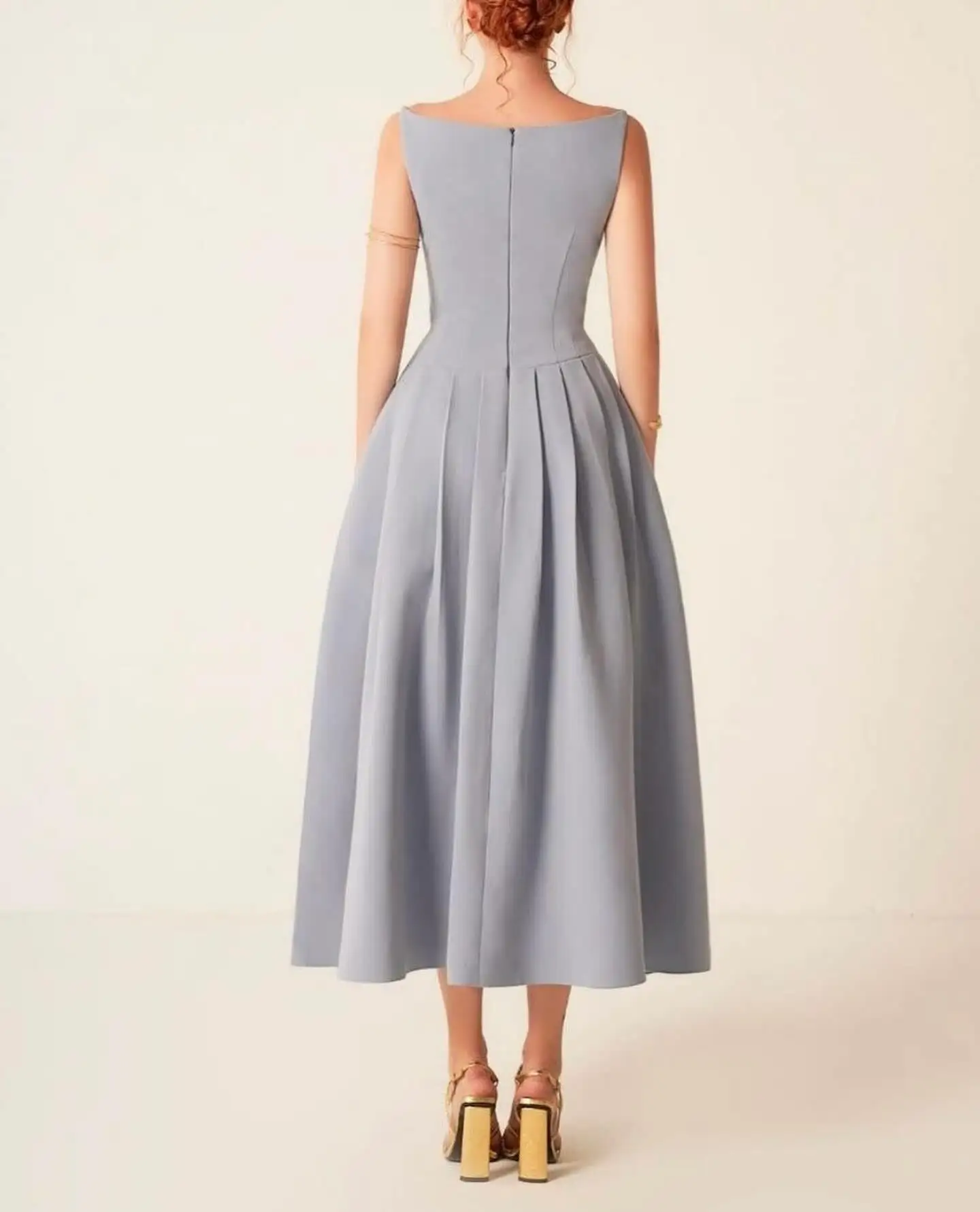 Vestido de noche con lentejuelas y corte en A, Jersey delicado personalizado, alta calidad, sin mangas, cuello redondo, longitud hasta el tobillo