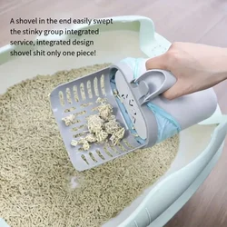 Portable Detachable Pet Cleaning Supplies Large Capacity Cat Litter Scooper with Big Shovel Head Cat Litter Picker & Trash Bag