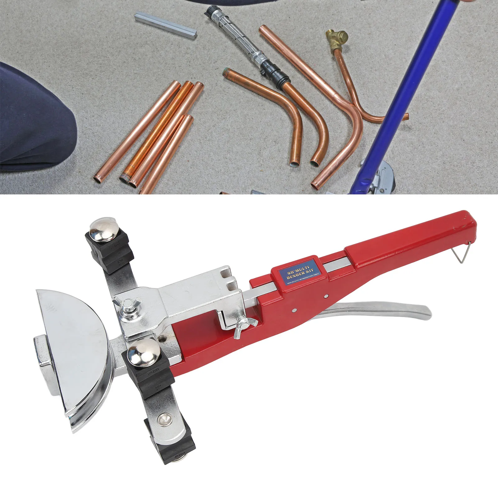 Tube Bender Kit Tube Bender Kit Compact Tubing Bender Multiple Sizes Bending Heads 3/16 to 1‑1/4 Inch Pipe Cutter Capacity