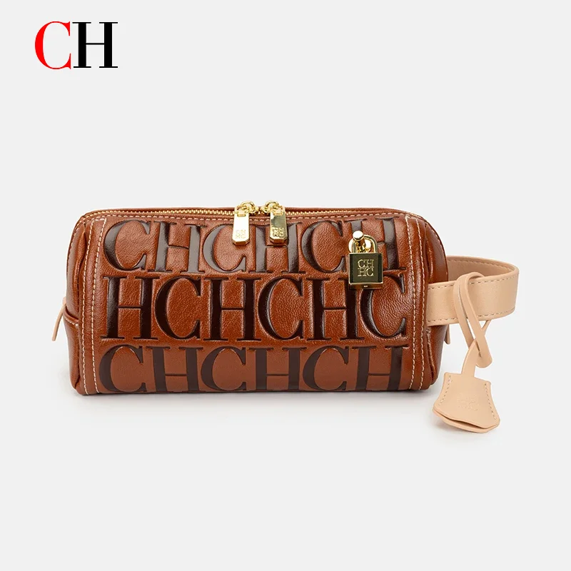 CH 2026 New Letter Embossed Cylinder Fanny Pack Fashion Waist Bag Casual Chest Bag Multi Color Optional for Women