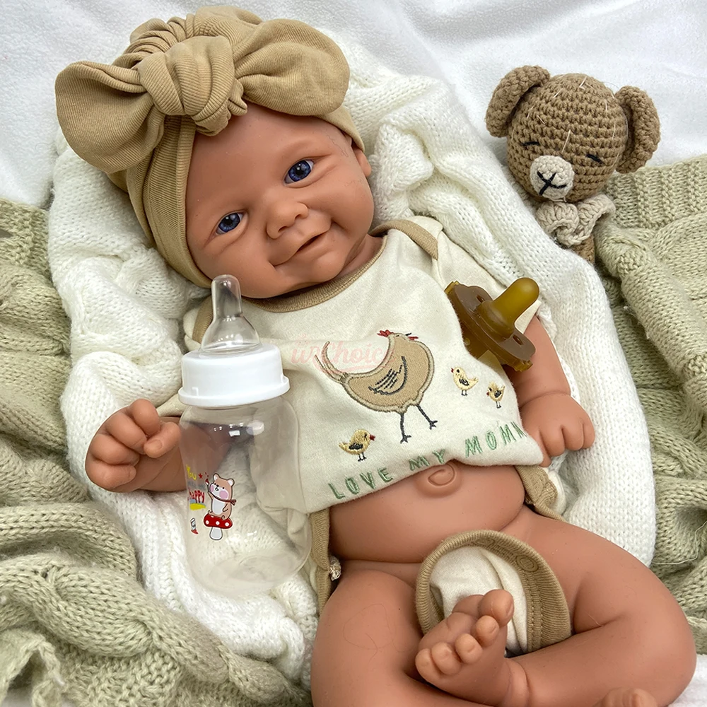 17 pulgadas cuerpo completo de silicona renacido bebé niña y niño Vivienne hecho a mano de alta calidad muñeca renacimiento realista para la colección de artista