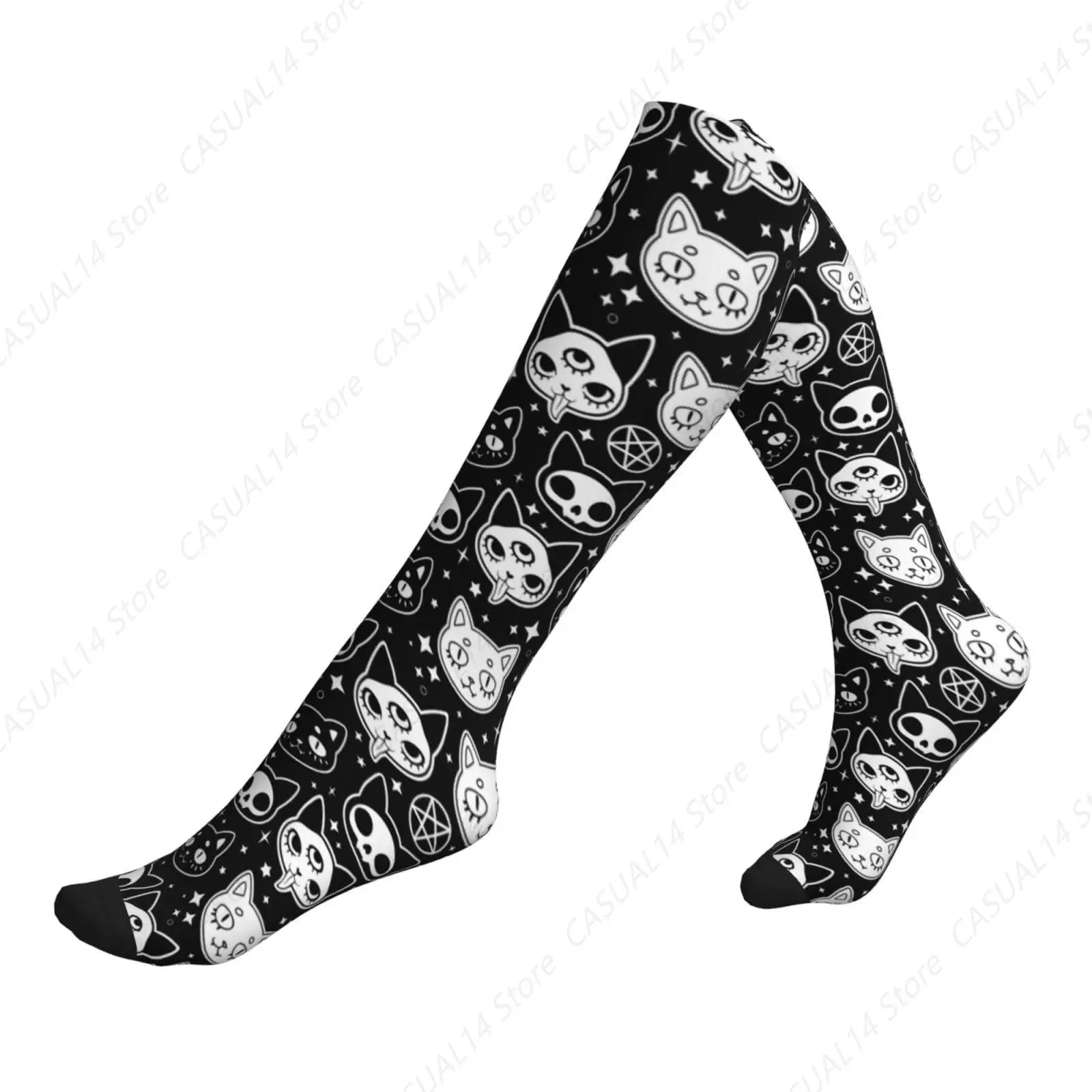 

Компрессионные носки Magical Cats для женщин и мужчин, гольфы до середины икры для спортивного бега, езды на велосипеде, медсестры