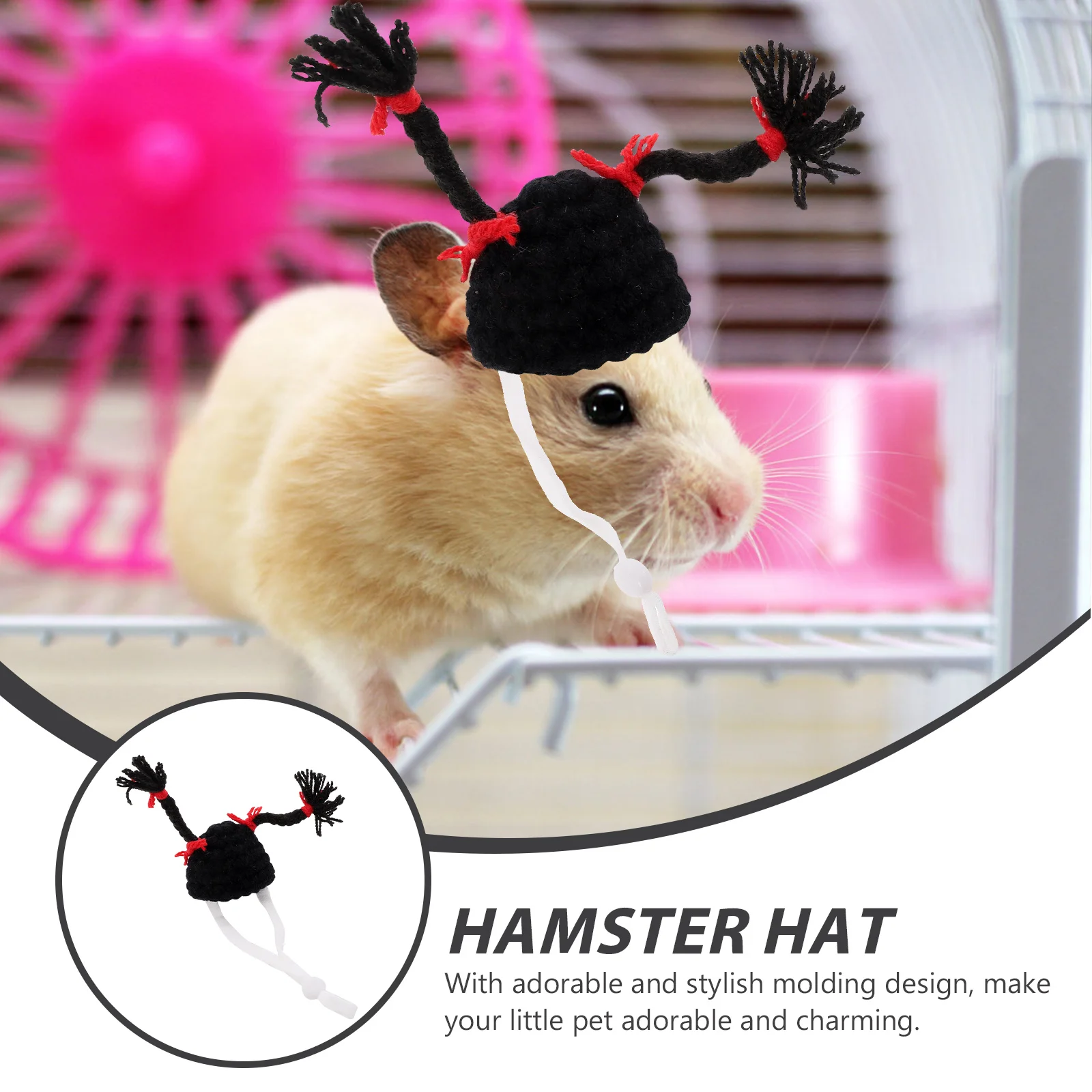

Decorative Hamster Hat Knitted Pet Costume Accessory Adorable and Charming for Small Animals Easter and Cosplay Events