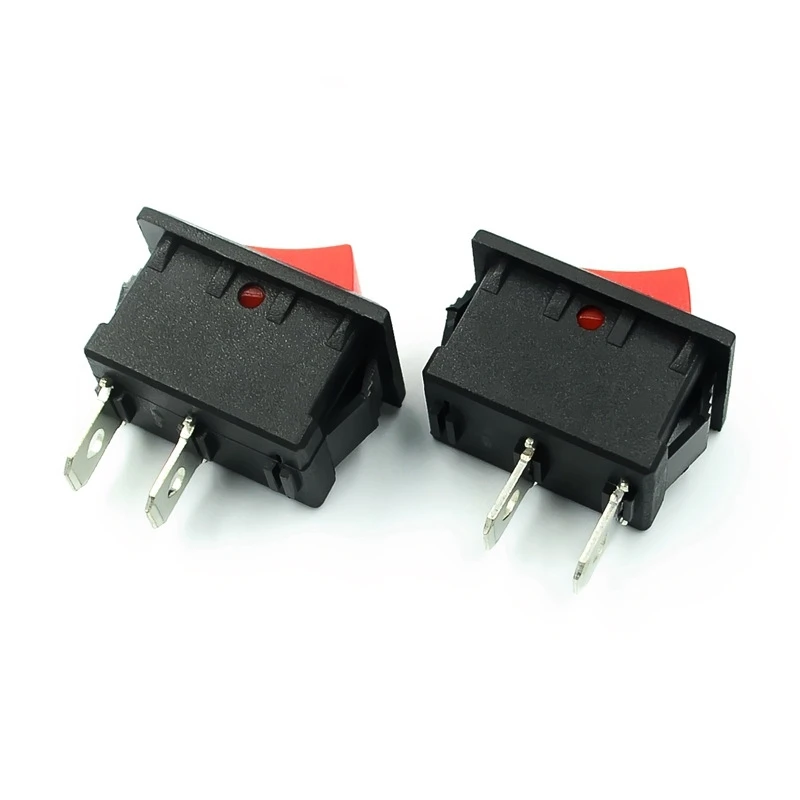 10PCS On-Off KCD11 2Pin 2P Black Red Boat Car Rocker Switch 3A 250V 6A 125V AC Button KCD1-11 10X15 10X15 KCD117