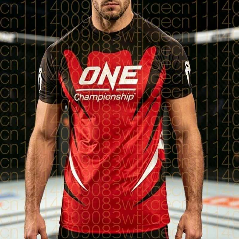 Summer Men's 3D Print Fightwear ONE Championship Fight Team Uniform Fans Breathable O Neck Short Sleeve Casual Family Kids Tees