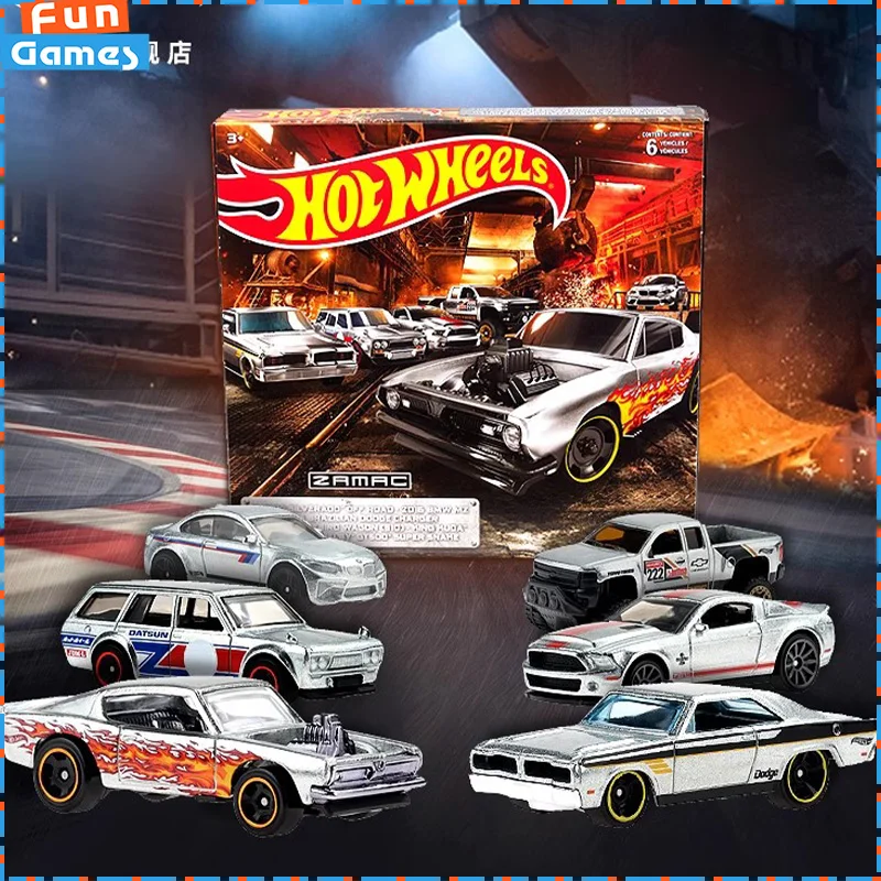 6pcs Hw Car Model Alloy Sports Car Collection Theme Alloy Sports Collectible Car Model Desktop Room Ornament Birthday Toys