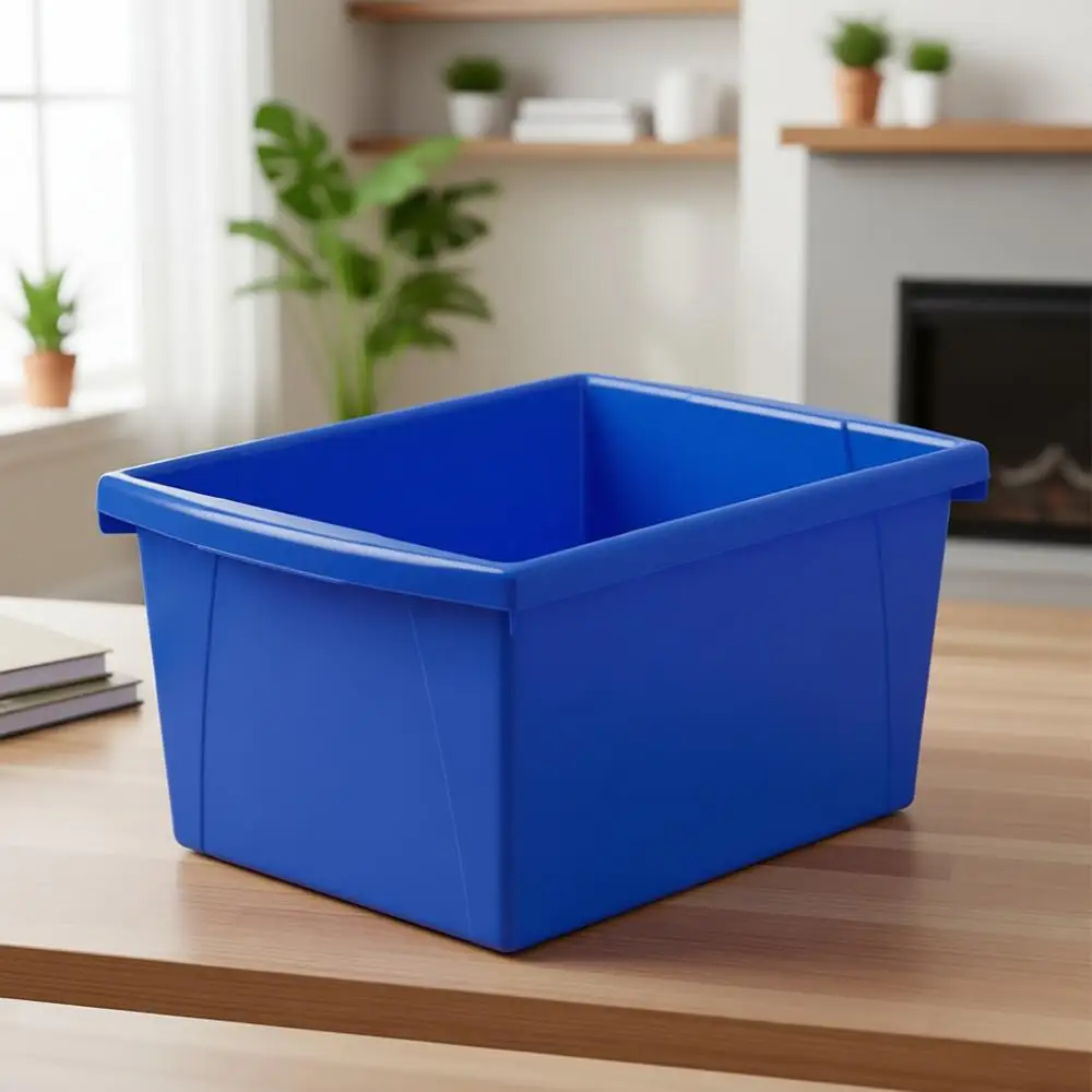 

4 Gallon Blue Recycle Bin, 15L Capacity, 14.8 x 7.87 x 11.25 Inches