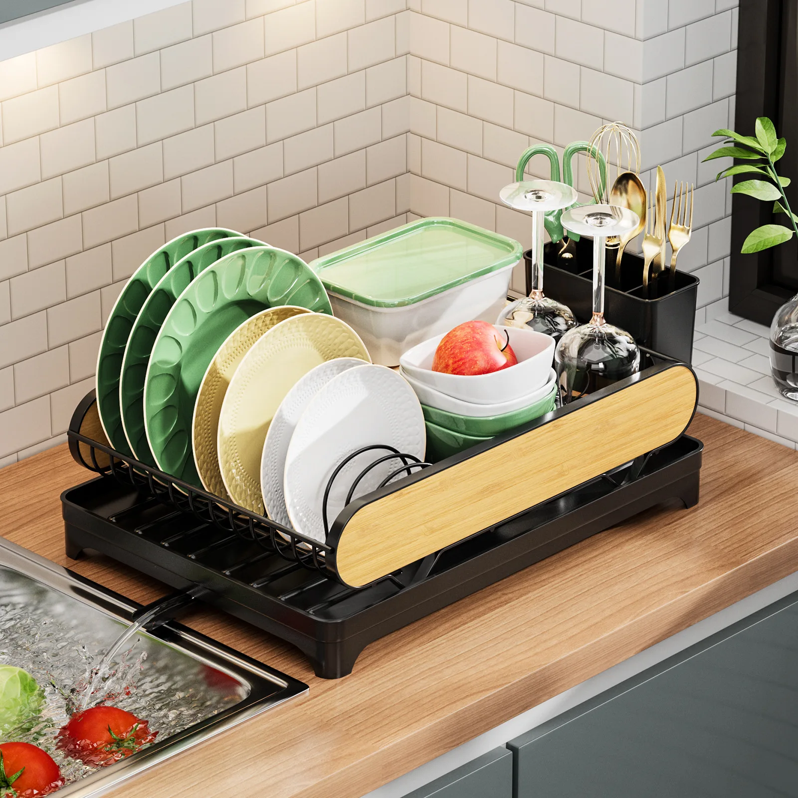 

Kitchen Dish Rack, Bowl and Plate Storage Rack, Countertop Drying Rack, Single-layer Bowl and Chopstick Tableware Storage