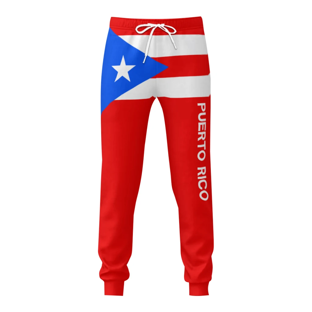 Mens Sweatpants Puerto Rico Flag Pants with Pockets Joggers Soccer Football Multifunction Sports Sweat With Drawstring