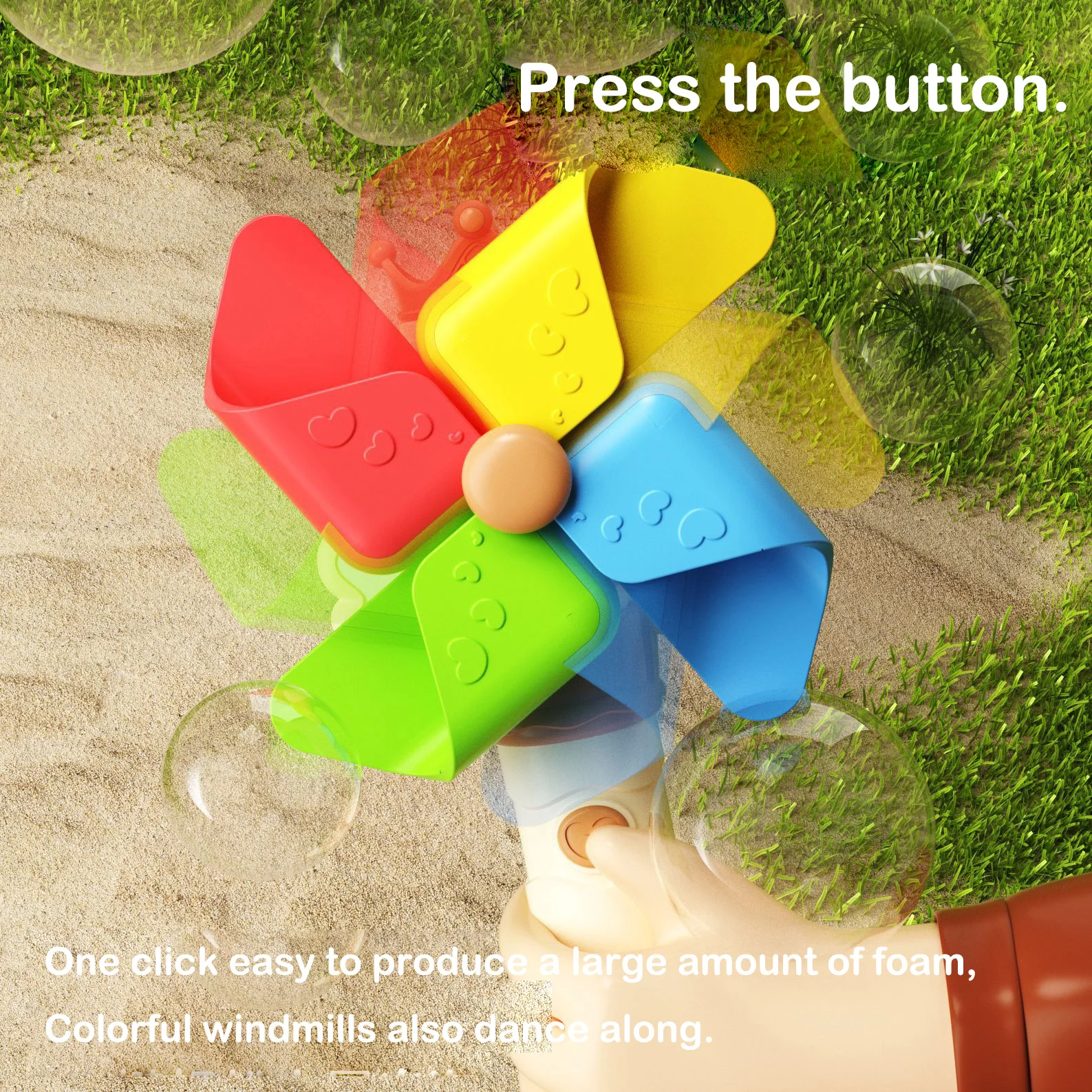 Máquina de burbujas de molino de viento para niños, juguete automático de burbujas de flores con varita de burbujas ligera, soplador de burbujas, juguetes para chico