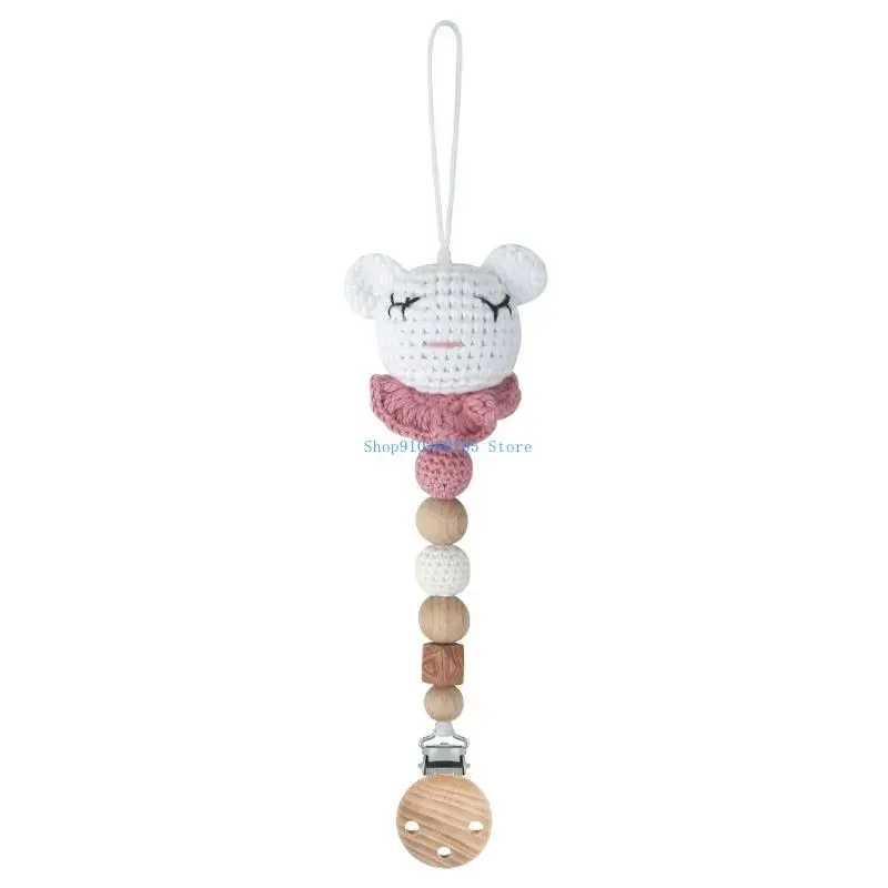 

K9FF Crochet Pacifier Clip Cartoon Animal Baby Pacifier Chain Newborn Teething Chain