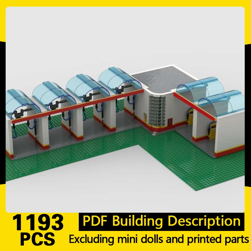 City Street View Model MOC Building Bricks Self Service Car Wash Modular Technology Gifts Holiday Assemble Children Toys Suit