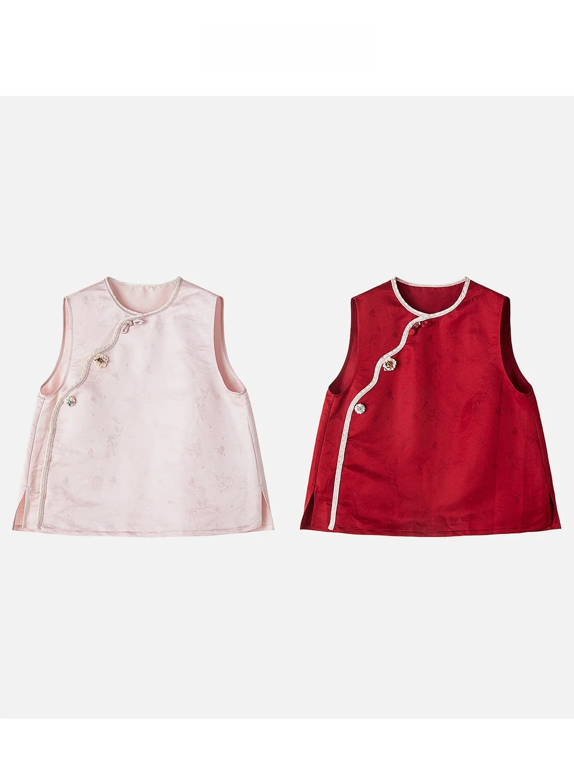 

JINGJING2026 New Sle Soft e Luo Retro Embroidered Jaet Chinese Sle Fla Diamond Bule Side Button Long Sve Vest