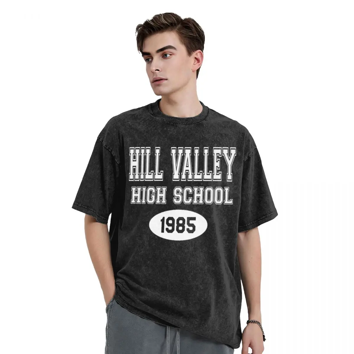 Hill Valley High School 1985 - Back To The Future T-Shirt Blouse plus size clothes T-shirt men