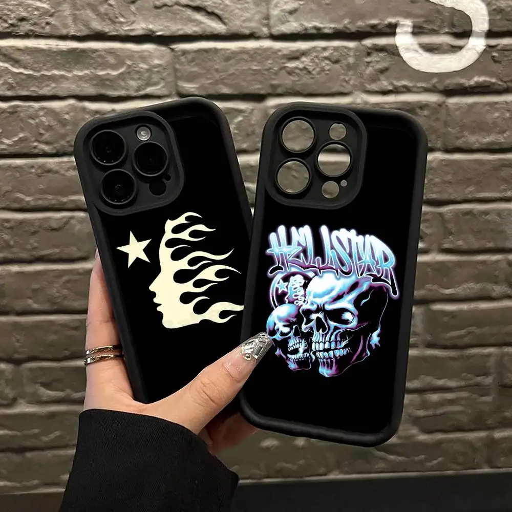 H-HellstarS Fashion Logo Silicone Soft Phone Case For iPhone 17 16 15 14 Plus 13 12 Mini 11 Black Cover view 4