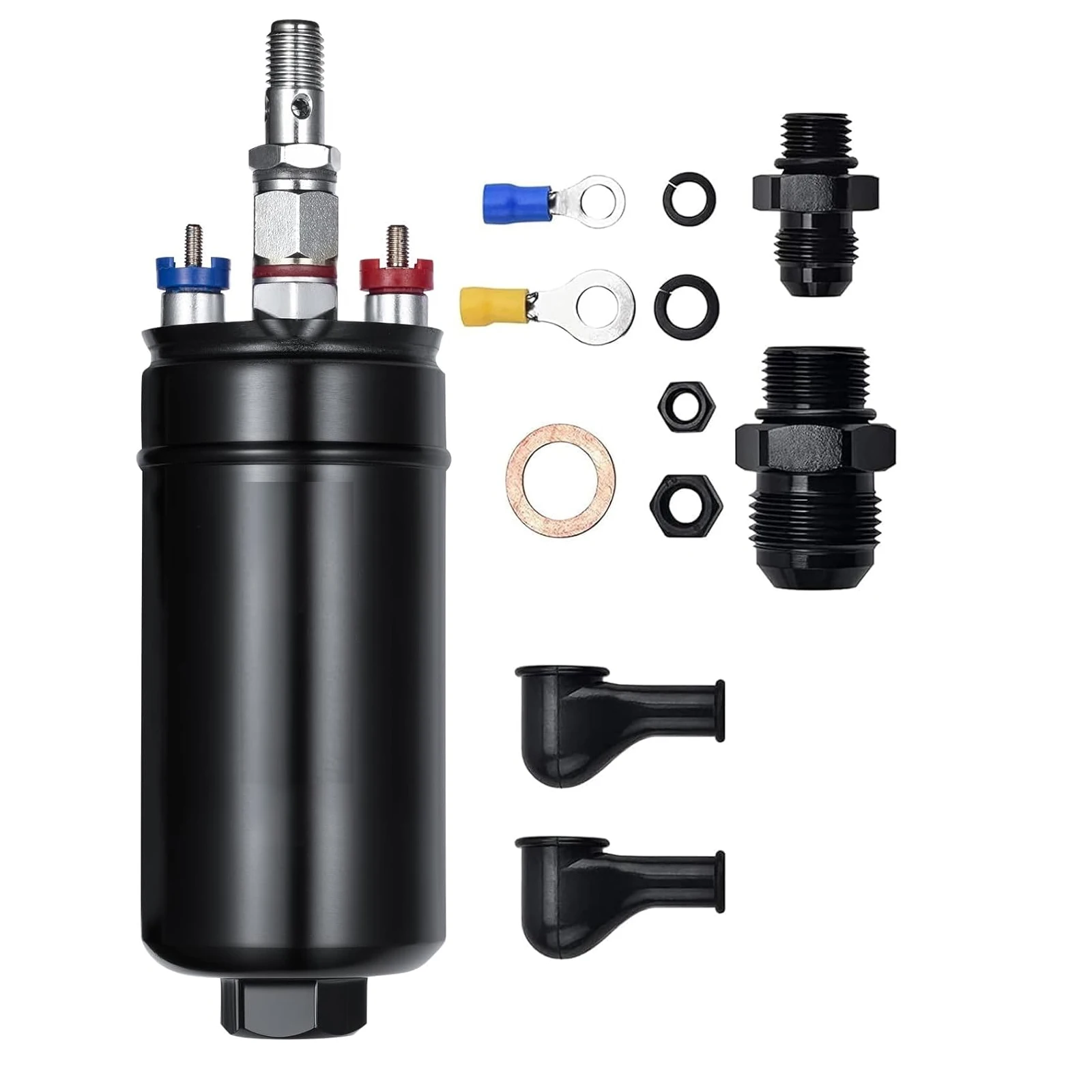 

AN6 AN10 Автомобильный топливный универсальный внешний линейный топливный насос электрический 300LPH с высоким расходом 12 В черный