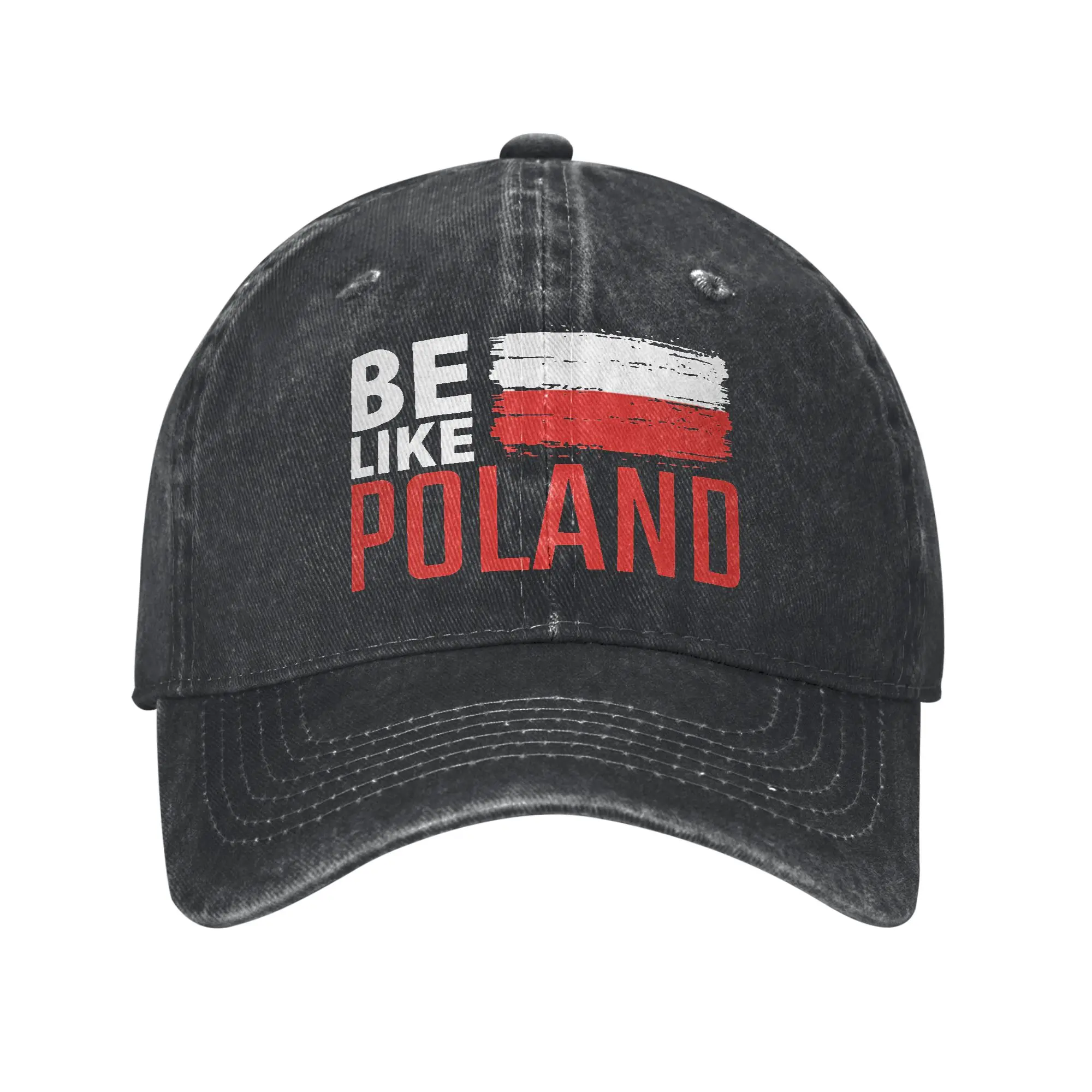 Be Like Poland Baseball Caps Retro Distressed Denim Polish Pride Snapback Hat for Men Women Outdoor Summer Adjustable Hats Cap