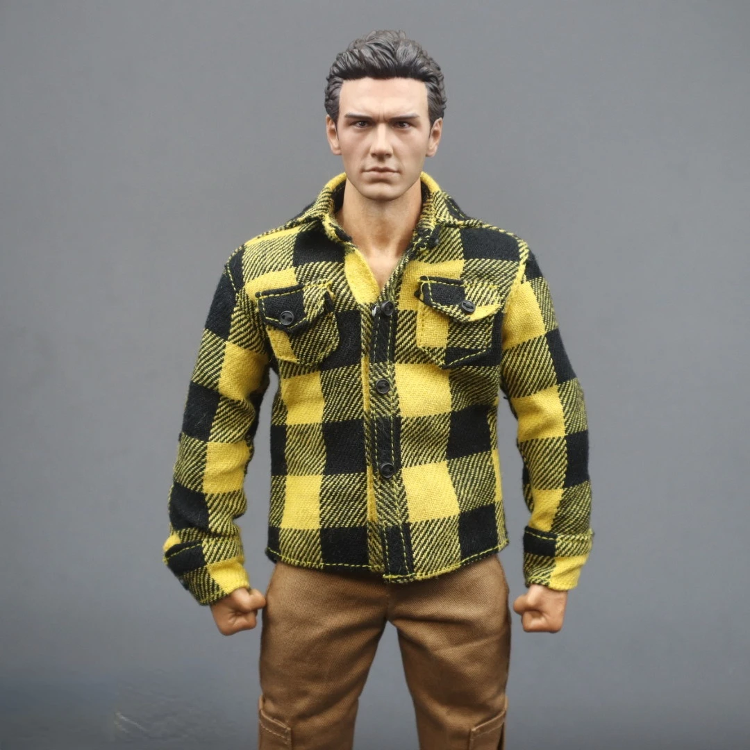 1/6 Schaal mannelijke soldaten kleding geruit overhemd passen op een actiefiguur van 30 cm
