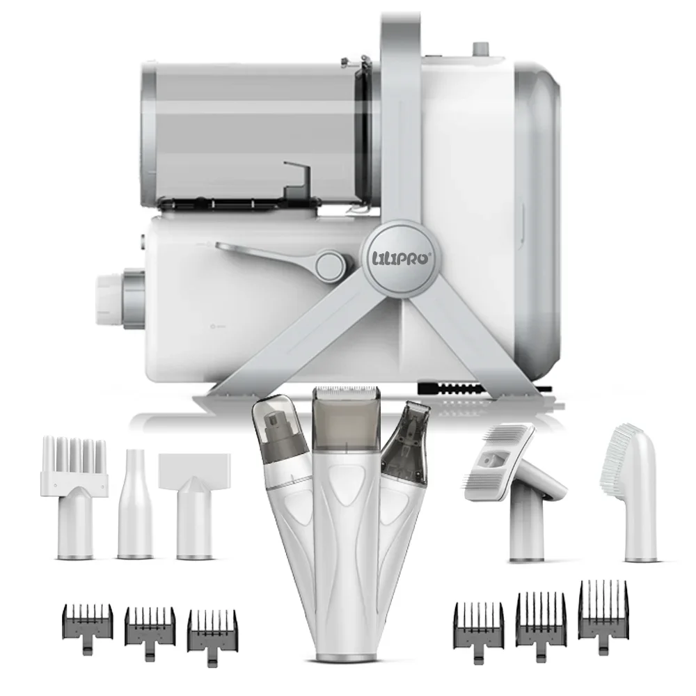 LILIPRO PD900 Professional 3 in 1 High Power Electric Pet Grooming Vacuum Pet Hair Blower Clipper Nail Grinder for Dog and Cat