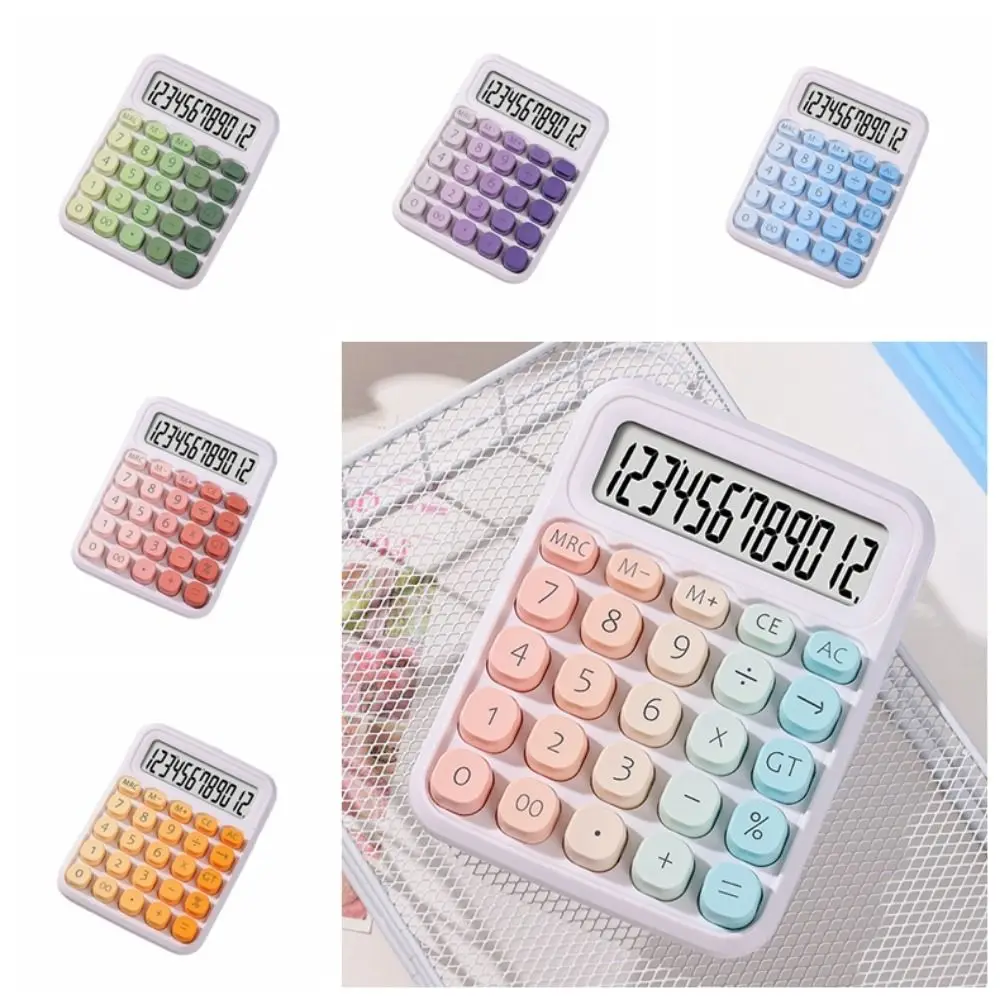 

Cute 12 Digits Calculator Large LCD Display Candy Color Finance Calculator Portable Battery Operated
