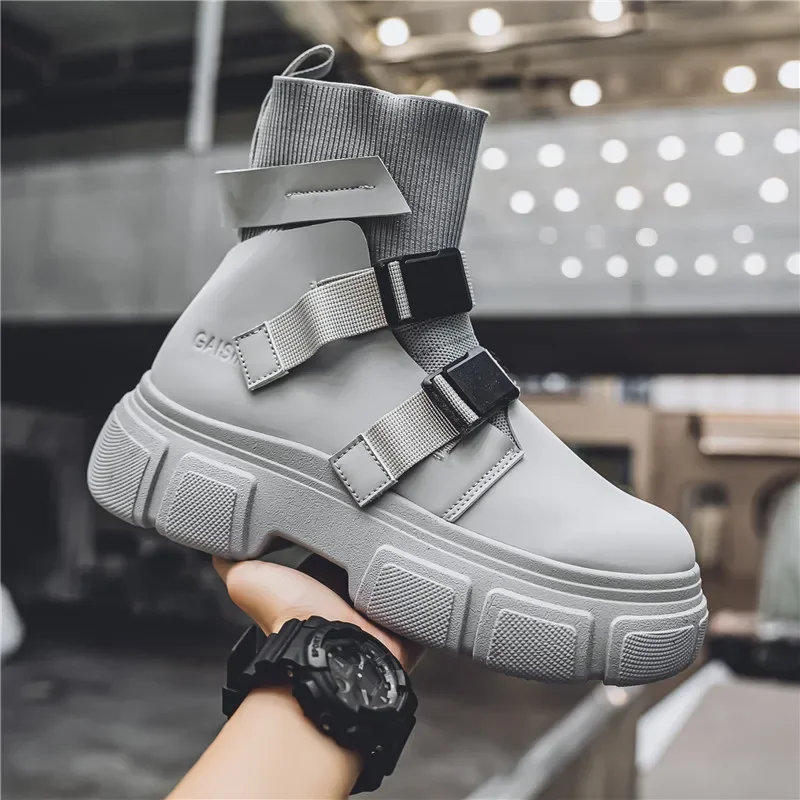 

CYYTL Mens Boots Platform Winter Shoes Casual Outdoor Ankle Leather Cowboy Chelsea Tactical Hiking Work Sneakers Designer Luxury