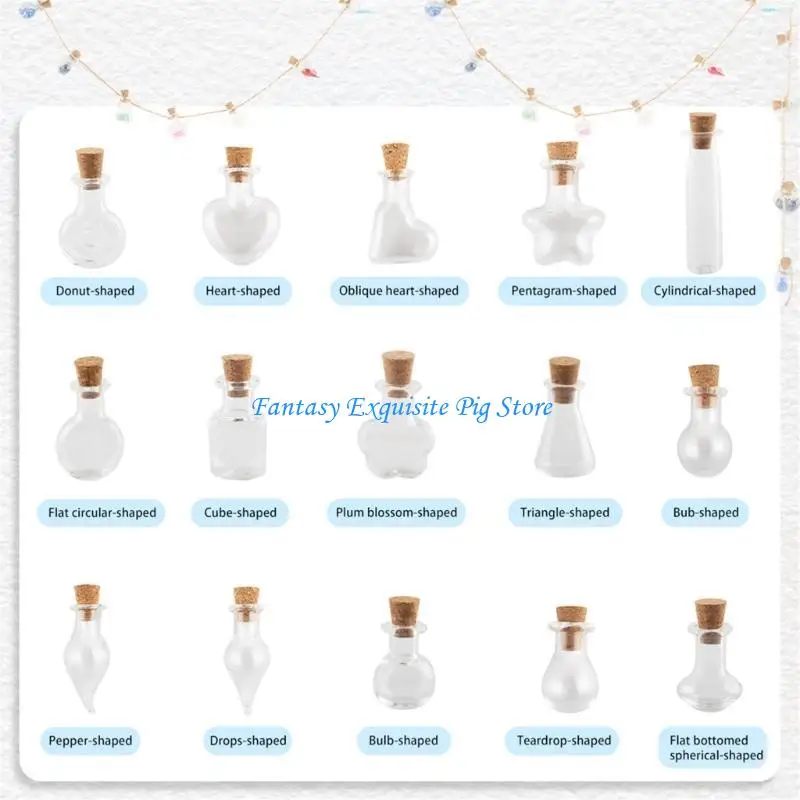 30 عبوة من الزجاجات الزجاجية الصغيرة المعلقة من الزجاجات الفريدة من نوعها، زجاجات زجاجية مناسبة للحرف اليدوية والمجوهرات #4