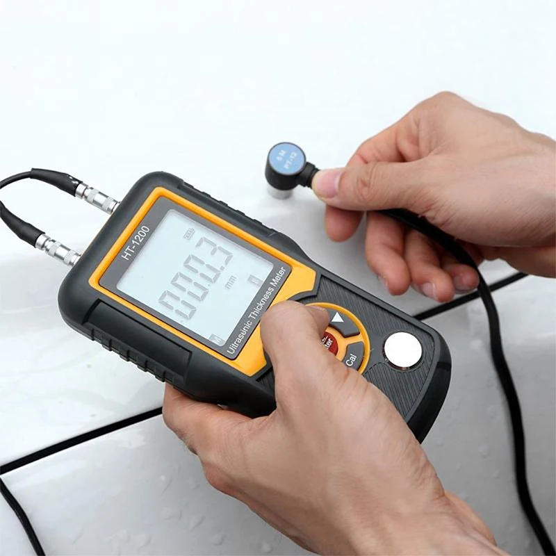 HT-1200 Intelligent Ultrasonic Thickness Meter Metal High Precision Thickness Speed Sound Tester Gauge Digital LCD Display