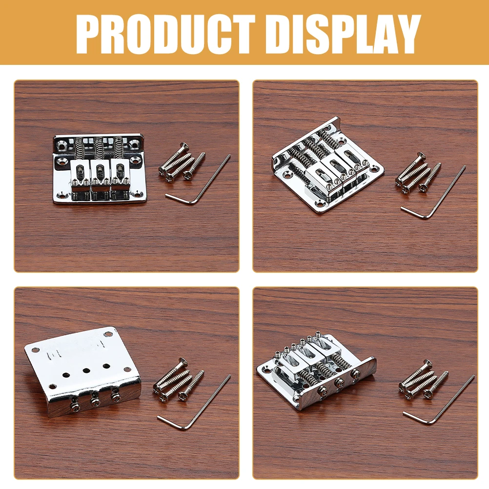 

1 set Ga701m 3-Strings Stainless Steel Guitar Bridge Saddle Easy Tone Adjustment Electric Guitar Part