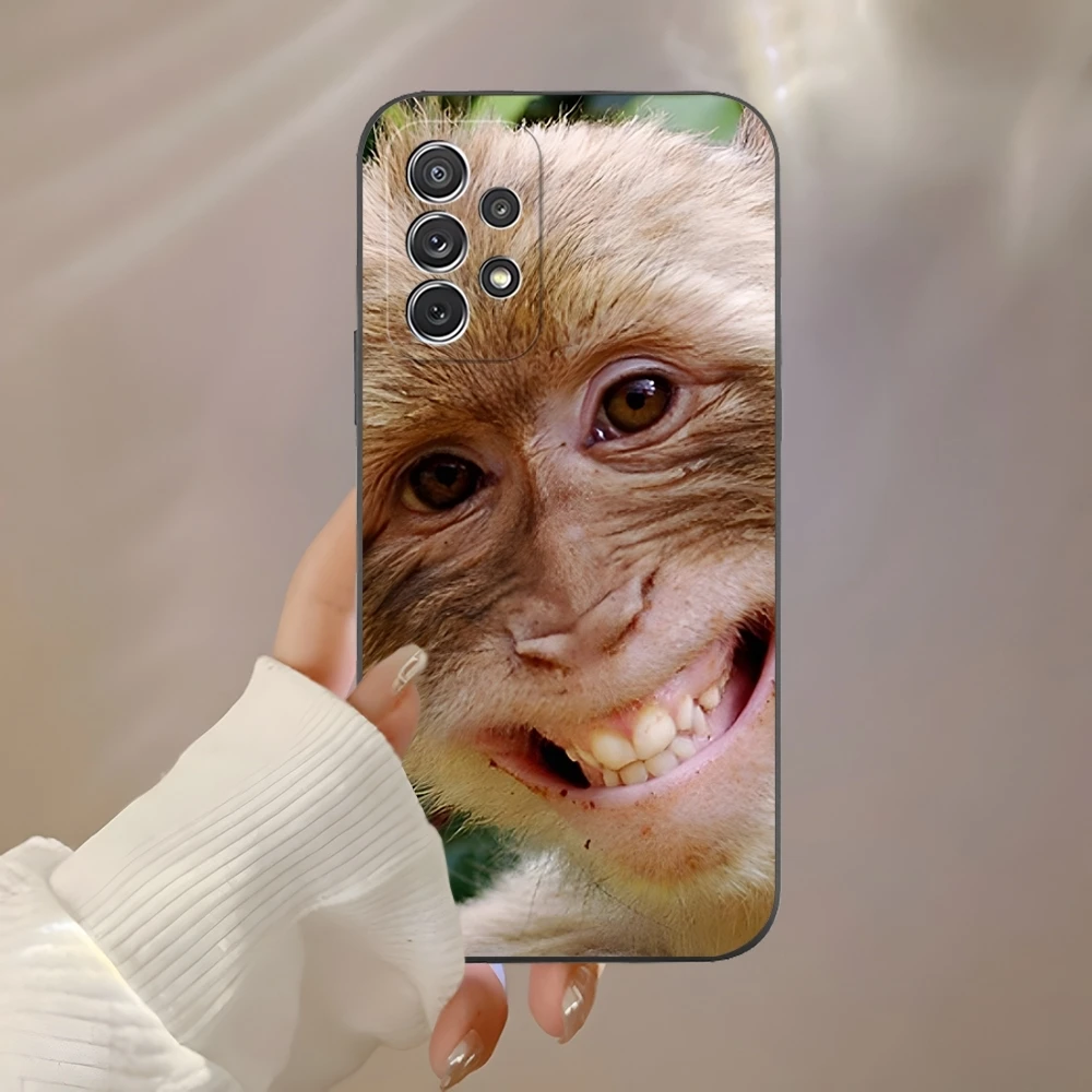 Monkey Sipping Caprisun Meme Phone Case for Samsung S24 Ultra S22 S23 S20 Fe S21 Plus Galaxy A54 A34 A24 A53 M54 Note 20 Cover