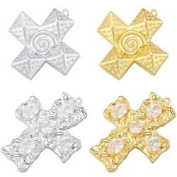 ZHUKOU Brass Material Cross Pendant Metal Pendant Pendant DIY Jewellery Making Accessories Handmade Necklace Gift:VD1624 VD1625