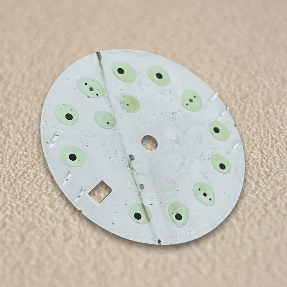 28.5mm High Quality S Logo NH35 Dial Bamboo Leaf Dial Suitable For NH35/NH36 Movement 3/3.8/4.2 O'clock Crown Green Lumens