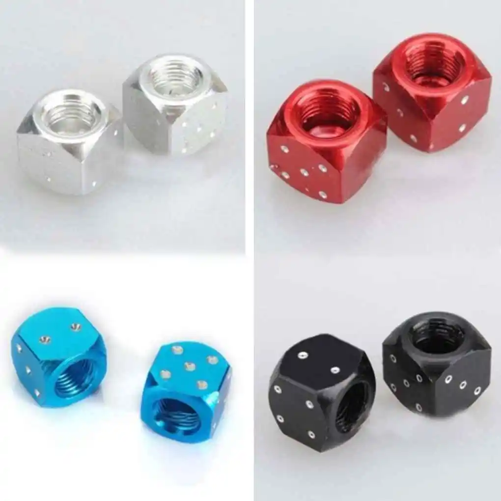 Universal Dice Shaped Motorcycle Tire Valve Cap Aluminium Alloy Explosion-proof Valve Core Cover Accessory