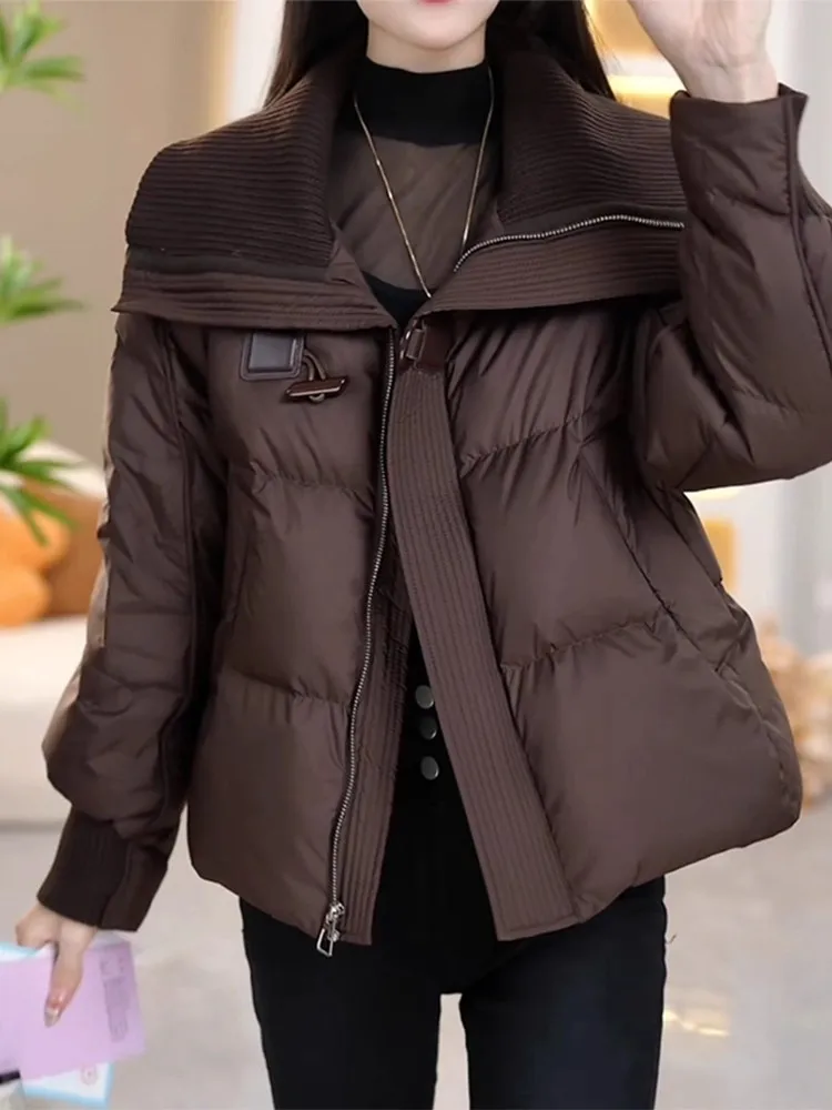 

Slimming Effect Large Size Faionable Collared Cotton Jaet Women's Sle Winter New Light Luxury Versatile Slimming Outerwear