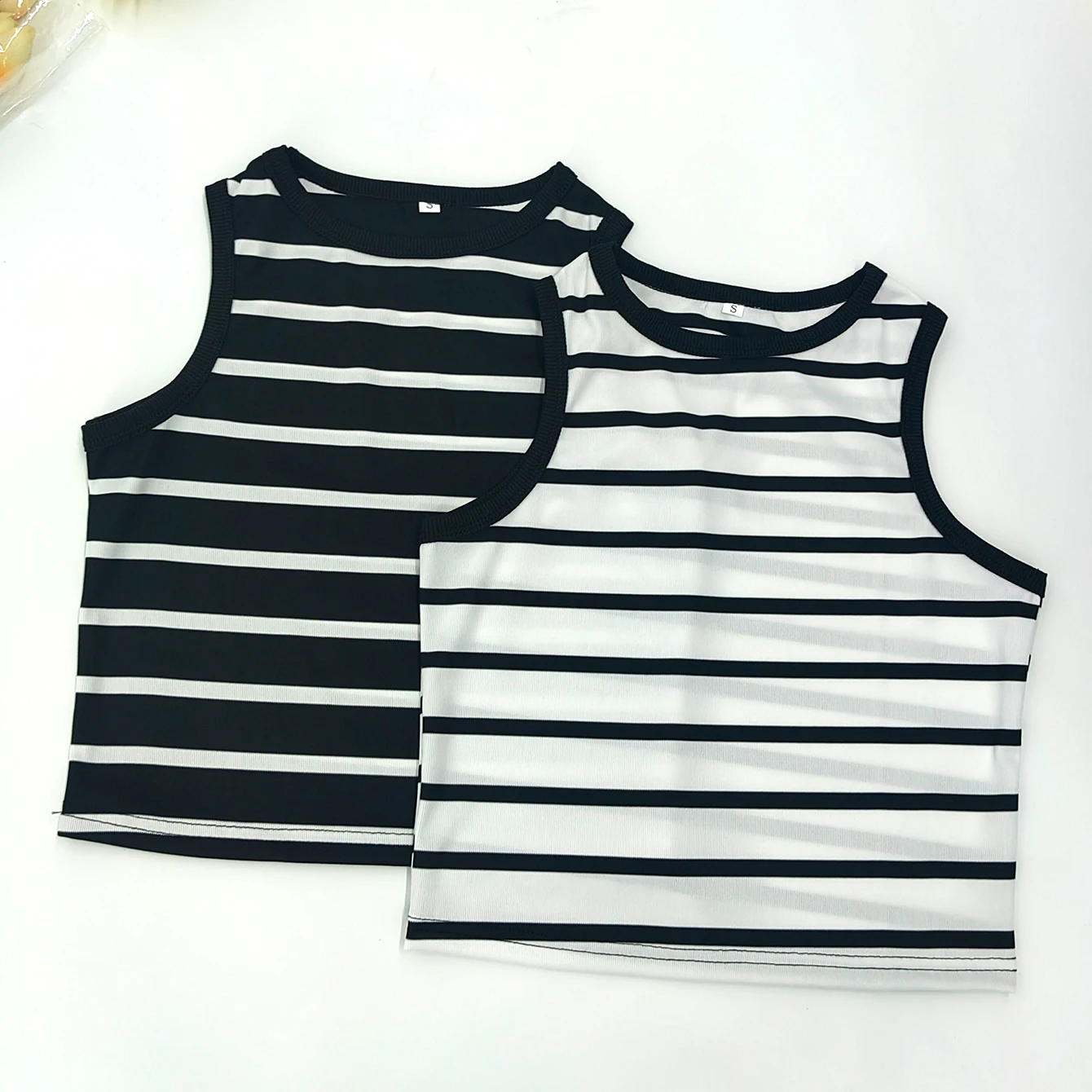 Dames Korsetstrepen Grafisch Gebreide Tanktop O-hals Mouwloze Basis Baby Tees Y 2K Kleding 2024 Zomer Vrijetijdsbestek Chic Crop Tops