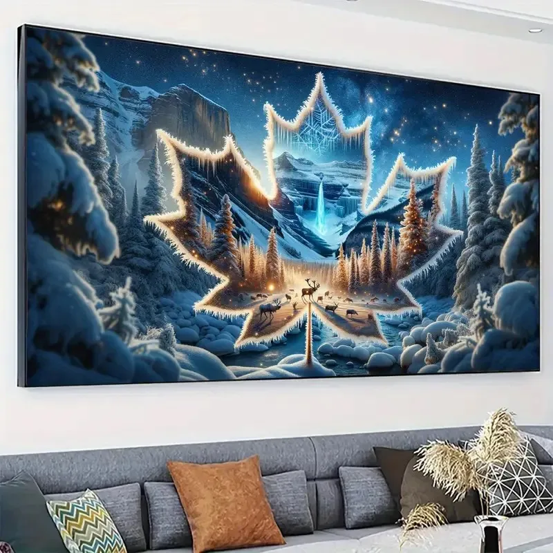 Winter Tree Landscape Diamond Painting 5D Large Diy Jewelry cross stitch Full Round Diamond Mosaic Art Deer Leaves Home Decor