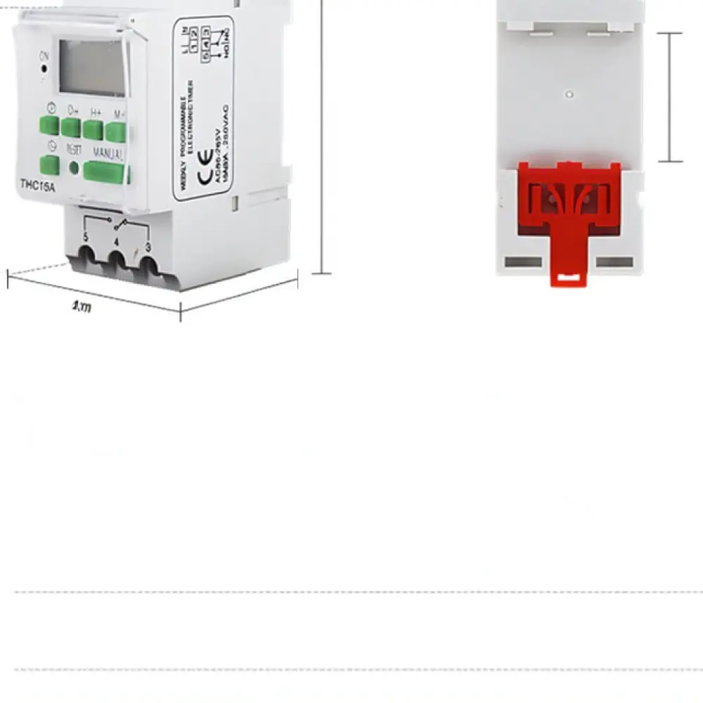 Programmable Weekly Timer Switch Din Rail Mount AHC15A AHC30A 12V 24V 48V 110V 220V Automatic Power Relay Time Controller