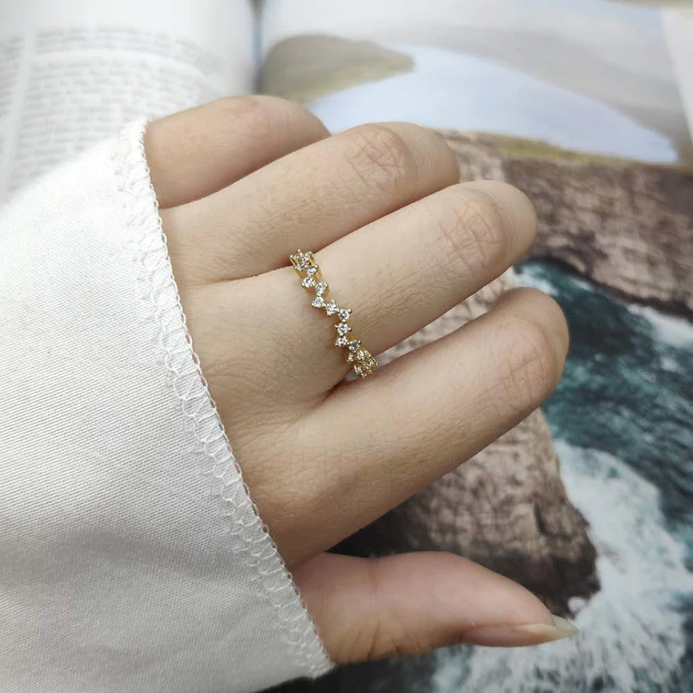 ZHOUYANG Rings For Women New Delicate Style Micro Inlay Zircon 3 Color The Star Finger Ring Gift Fashion Jewelry R898