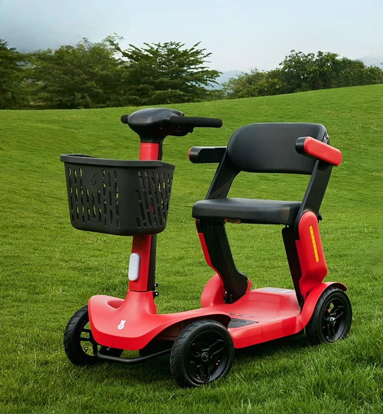 Small red car S3 elderly four-wheeled electric vehicle can be folded to carry power electric scooter