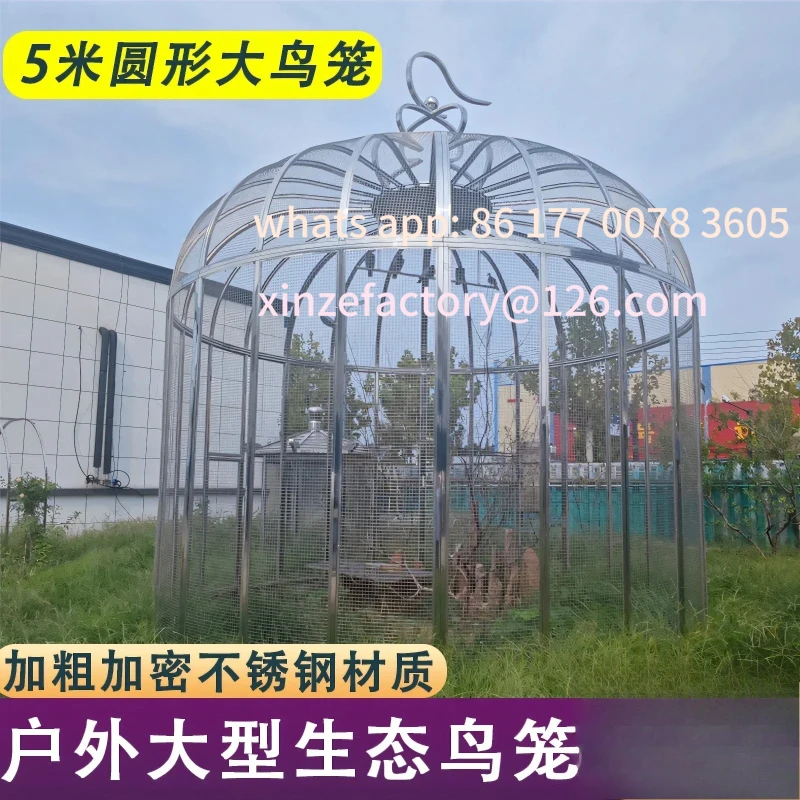 

Customizable Stainless steel large bird cage outdoor villa park ecological peacock cage extra large parrot bird cage outdoor pas