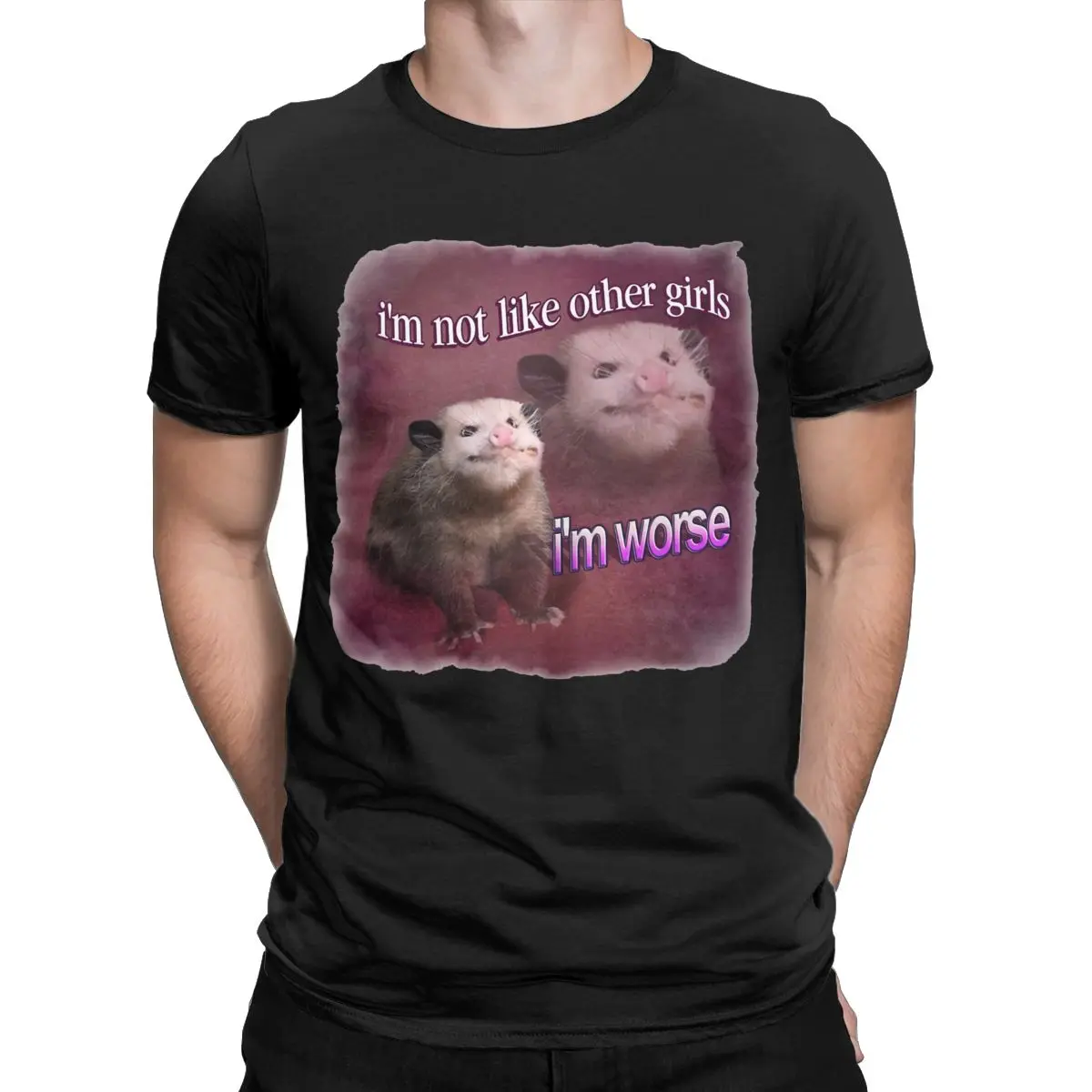 Men's I'm Not Like Other Girls I'm Worse Possum T Shirts 100% Cotton Tops Amazing Short Sleeve Crew Neck Tees Plus Size T-Shirt