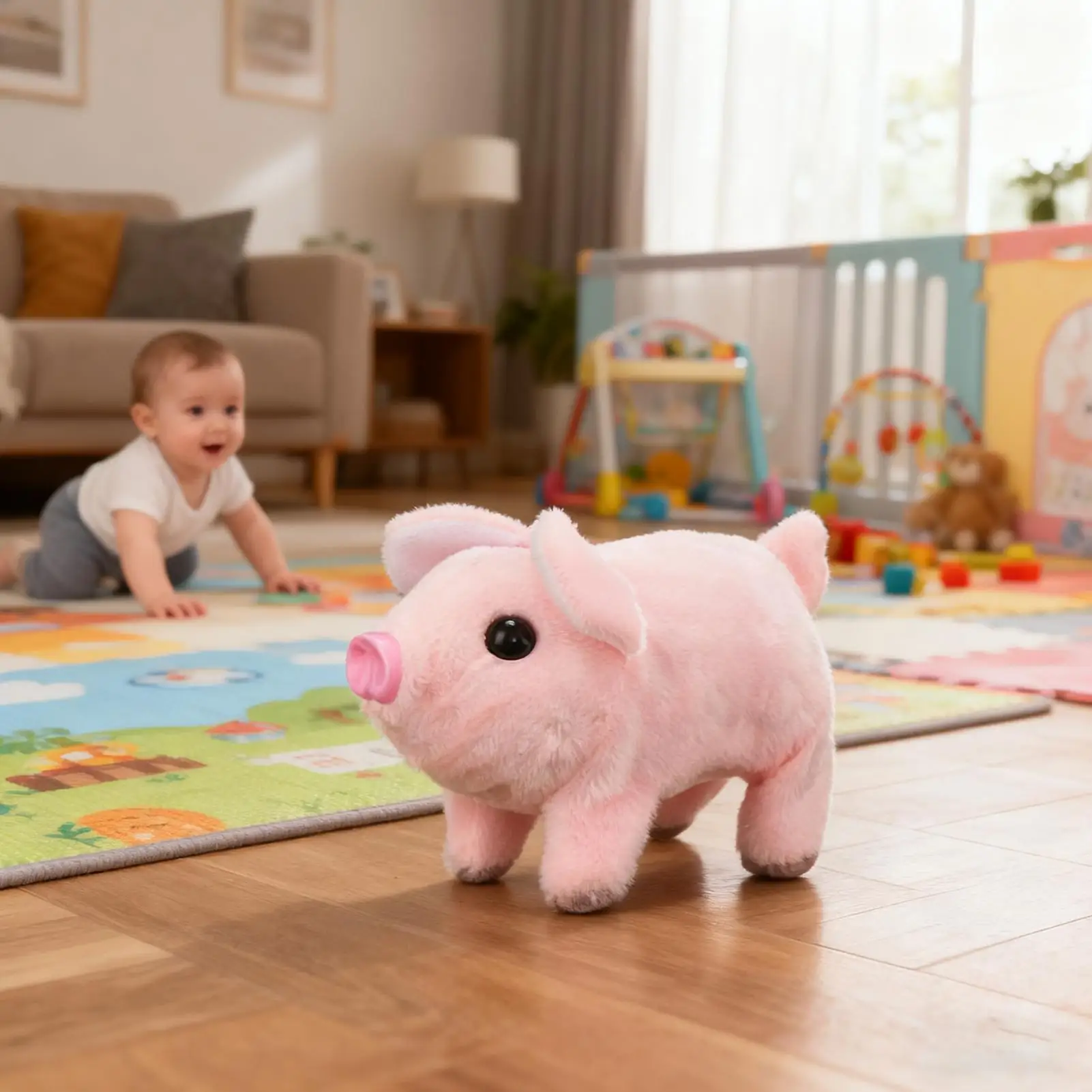 Simulated Electric Piglets Can Walk And Bark Electronic Plush Animals Pet Toys Cute Birthday Gifts For Babies boys girls