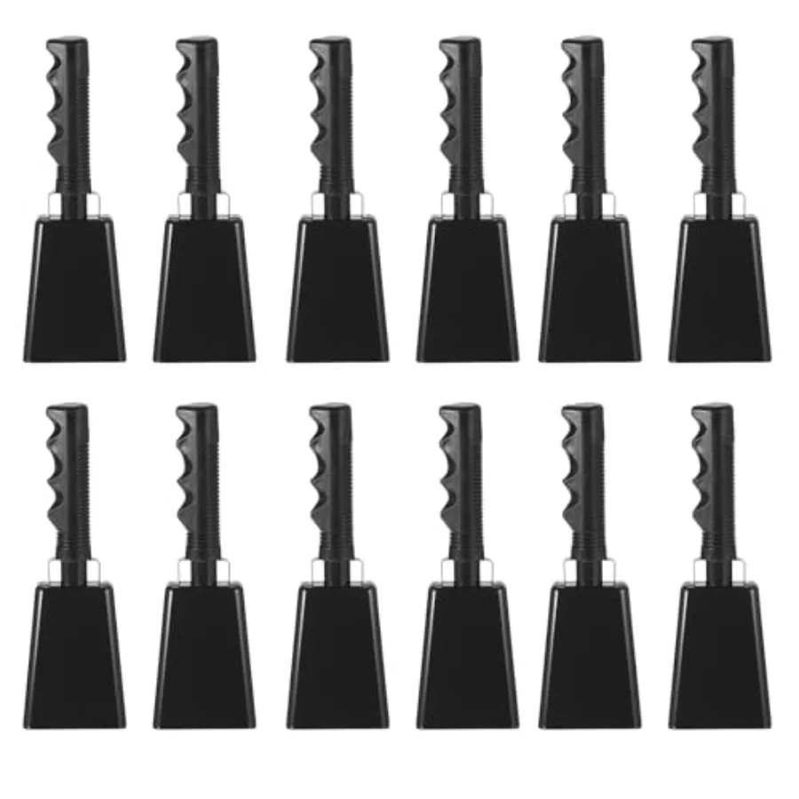 

9inch Cow Bells for Football Games, 12pcs Cowbells for Sporting Events Bulk Loud Noise Makers Metal Cow Bell with Handle for Ch