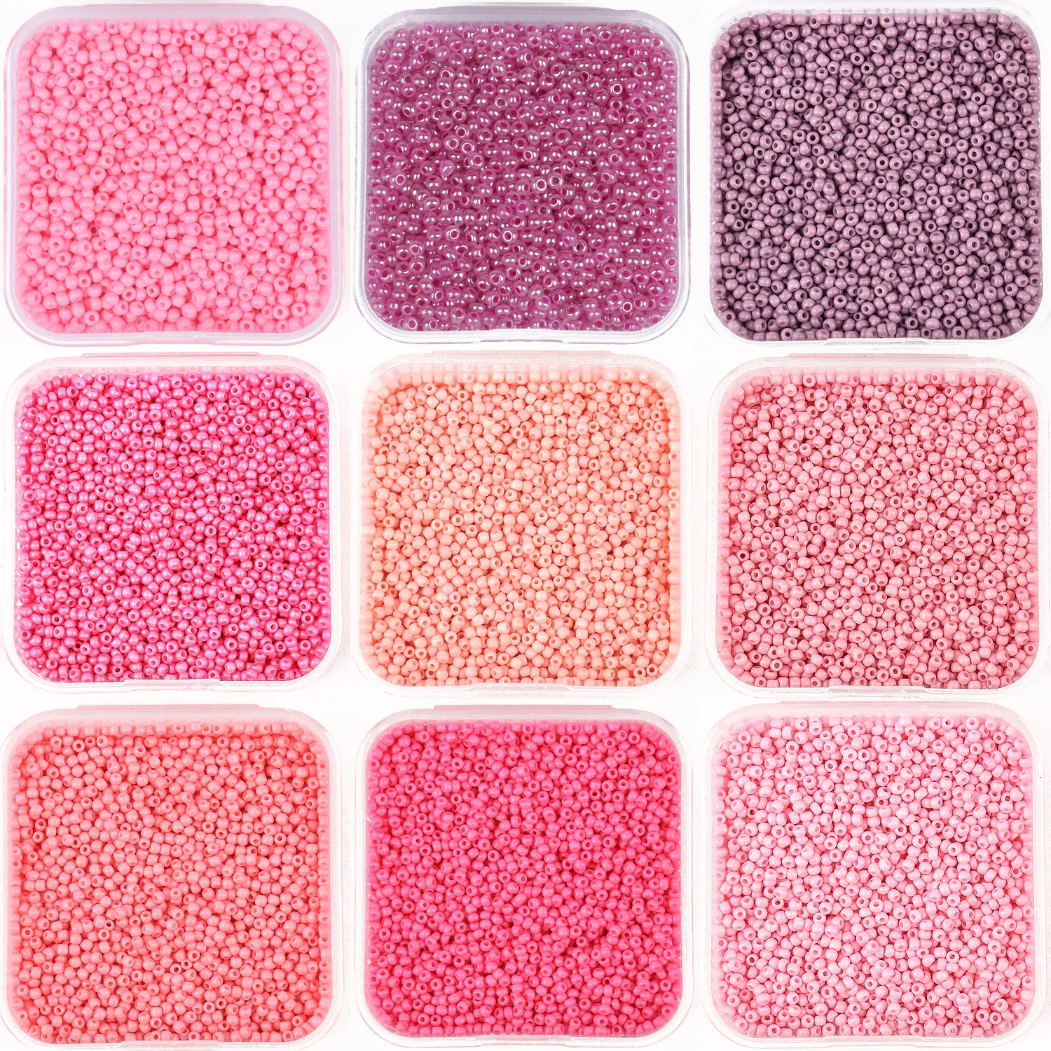 Pink Color 2mm Czech Glass Seed Beads Boxed Beads Accessories For BOHO Jewelry Making DIY Bracelet Material Supplier 4000pcs/Box