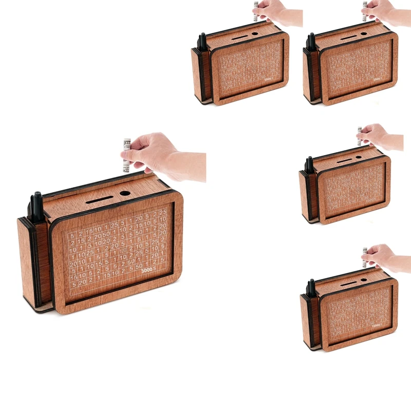 Hot-Wooden Money Box With Cash Vault Design, Wooden Piggy Bank, Cash Vault Wooden Savings Box, Money Box With Money