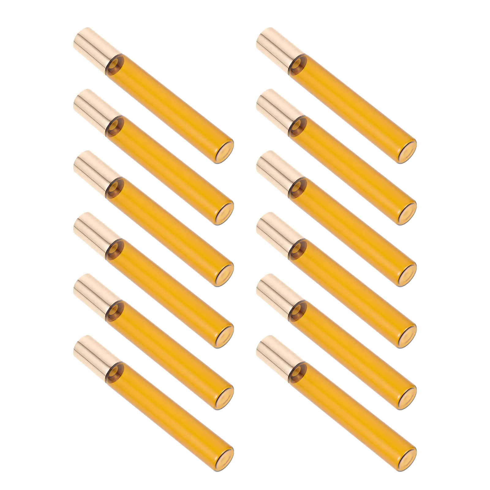 Botella de embalaje de vidrio, botellas Roll-on para aceites, botellas con rodillo de aceite esencial rellenables, dispensador de líquido portátil para viaje, 12 Uds.