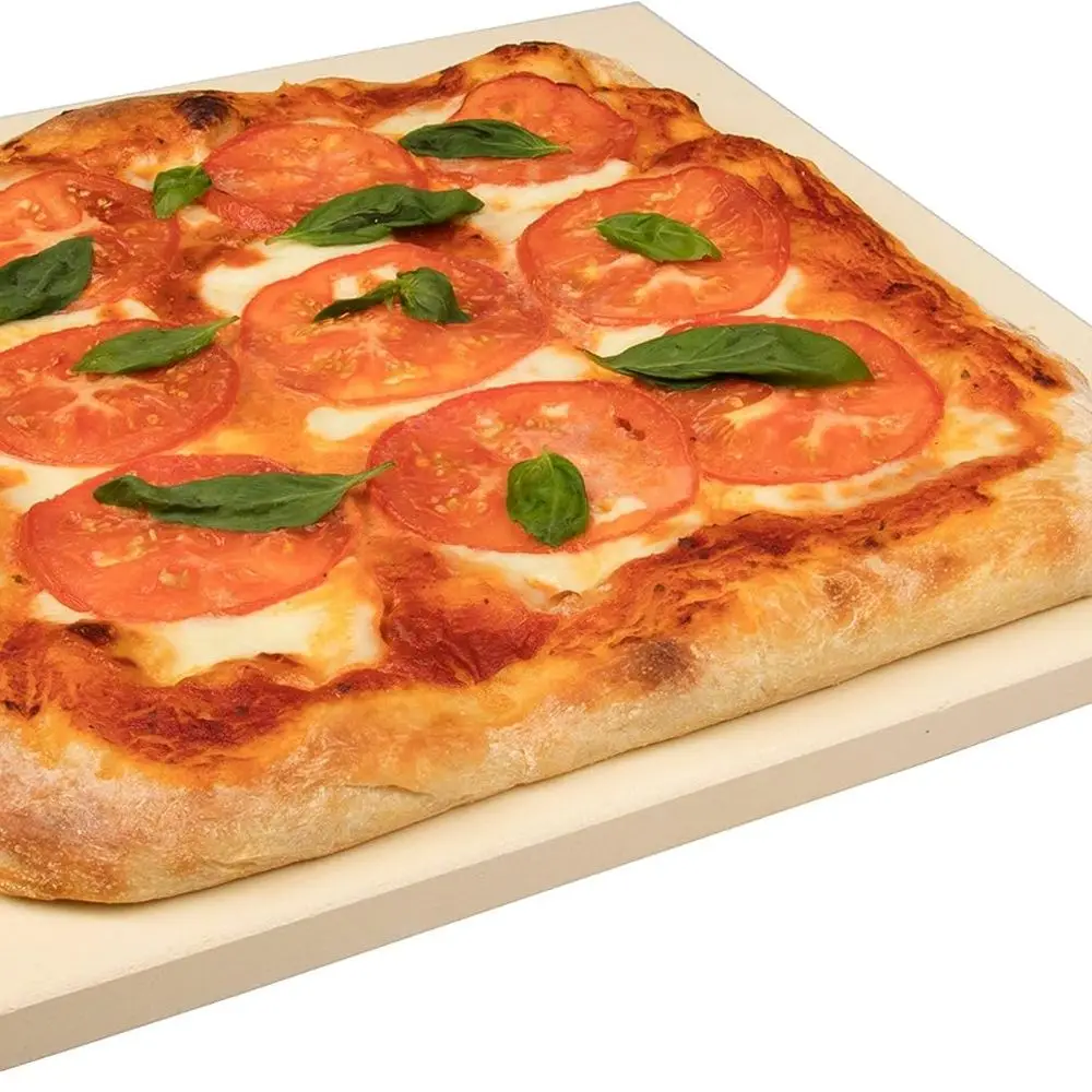 

Thick 5/8 Rectangular Cordierite Pizza Stone for Oven and Grill - Perfect for Holiday Baking and Crispy Pizzas - 16x14 Kitchen G