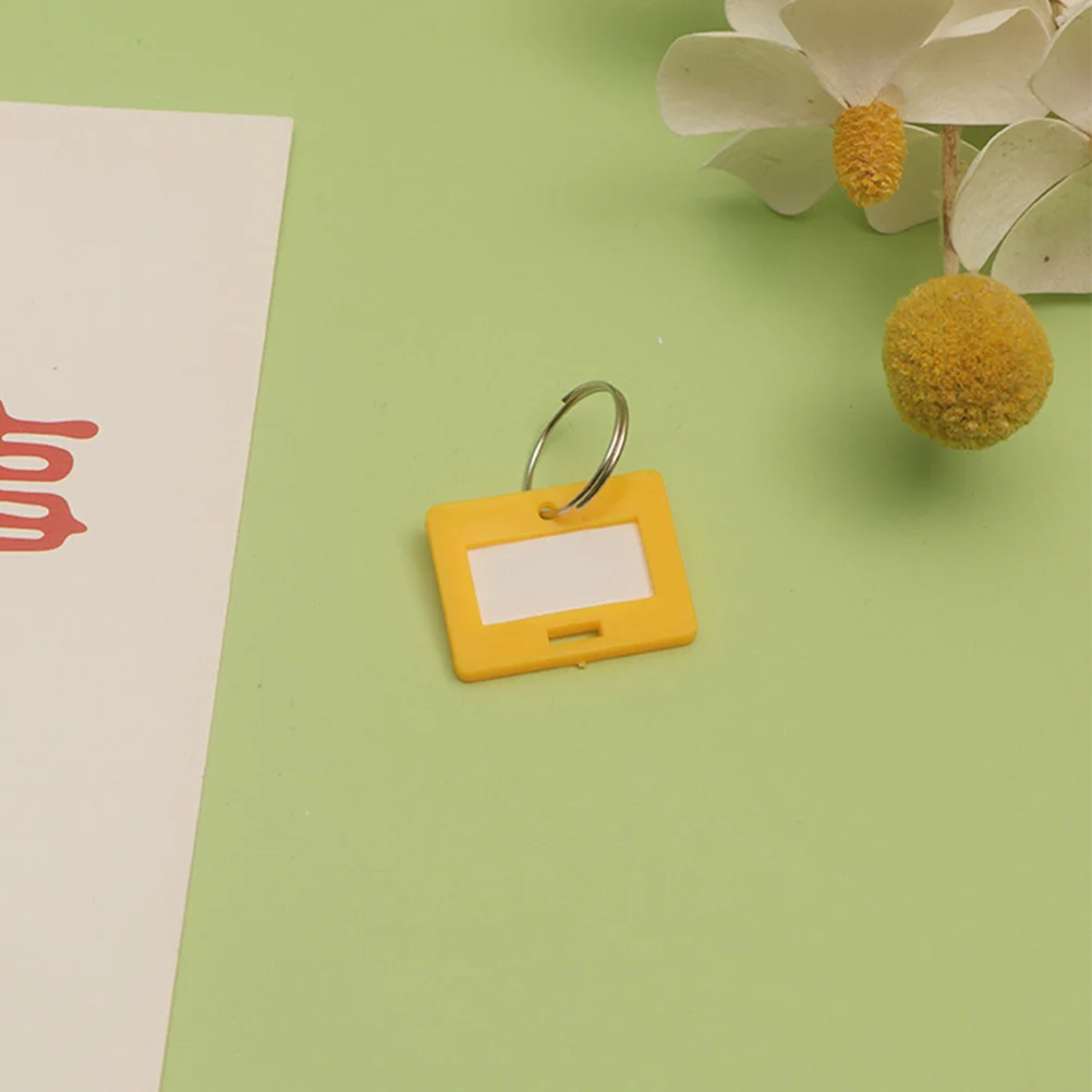 50 قطعة من علامات المفاتيح البلاستيكية على شكل دائري ملصقات مفاتيح ملونة لتنظيم أمتعة السفر والسيارة والمكتب المنزلي #2