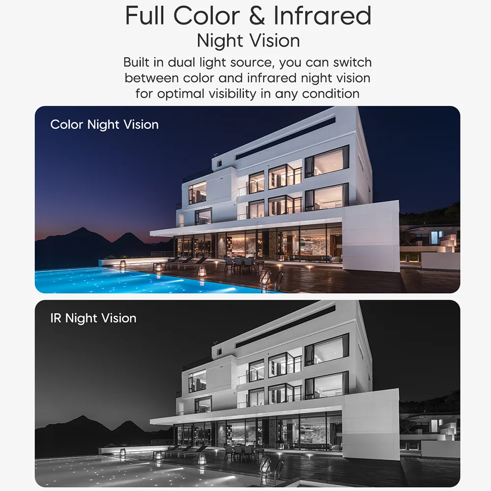 VSTARCAM 8MP 2K 4렌즈 보안 카메라 실외, 10배 줌, 인간 감지, 컬러 야간 투시경, 팬 및 틸트, 양방향 오디오