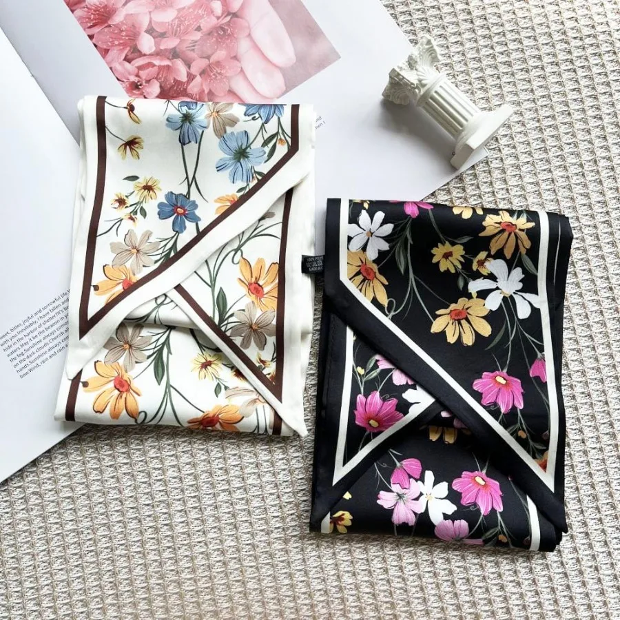 軽量シルクヘッドスカーフ 女性用 エレガントなヘアファッション ヘッドラップ 日常着に最適 スタイリッシュなネクタイアクセサリー 春に最適