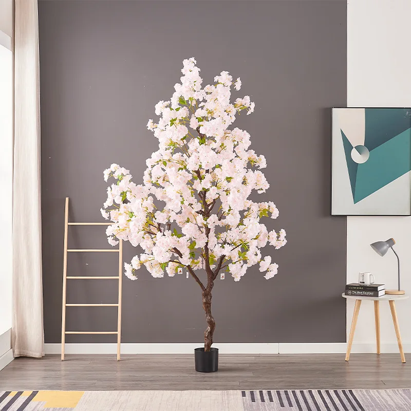 Imagen 5: Árbol de Flores de Cerezo Artificial de 50-180 cm, Plantas en Maceta para Decoración de Jardines y Hogares, Flores Artificiales en Maceta